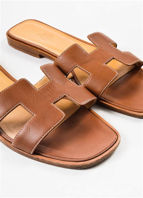 oran sandal hermes brown|Hermes oran sandals with heels.